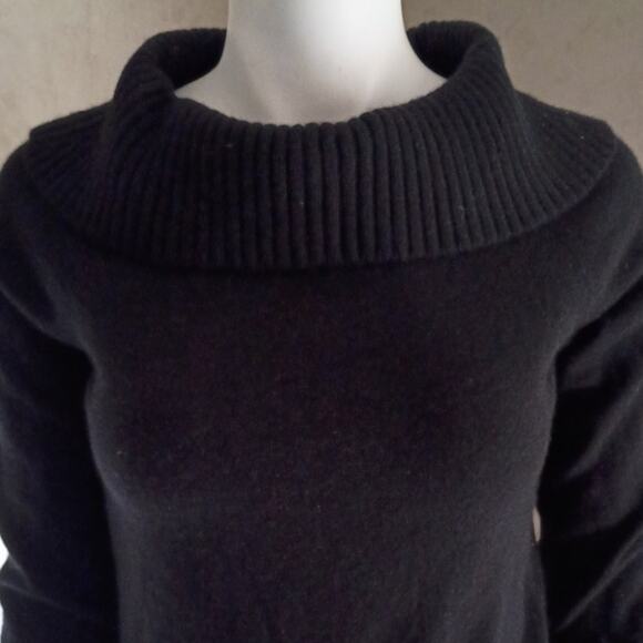 Vntg Jones New York 100 Cashmere Black Cowl Neck Sweater S Quietlux Minimalist - Picture 7 of 8